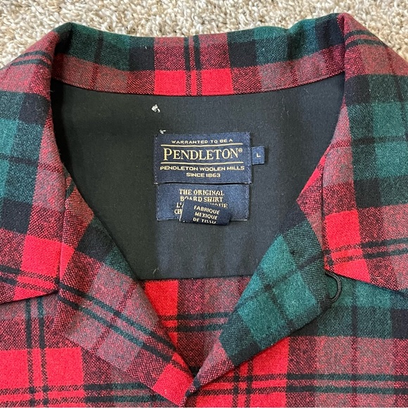 Pendleton Plaid Board Shirt 100% Virgin Wool Men’s Size Large - Picture 5 of 6